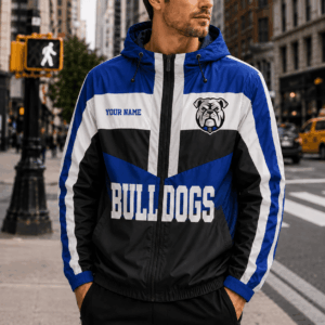 Auspiritmerch Canterbury-Bankstown Bulldogs Outdoor Windbreaker Jacket Custom Name Daily Casual Fashion