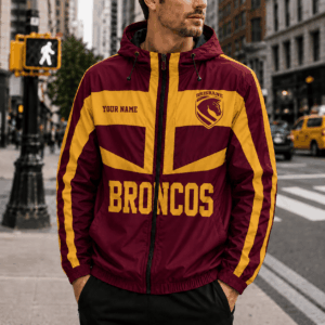 Auspiritmerch Brisbane Broncos Outdoor Windbreaker Jacket Custom Name Daily Casual Fashion