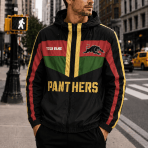 Auspiritmerch Penrith Panthers Outdoor Windbreaker Jacket Custom Name Daily Casual Fashion