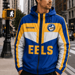 Auspiritmerch Parramatta Eels Outdoor Windbreaker Jacket Custom Name Daily Casual Fashion