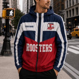 Auspiritmerch Sydney Roosters Outdoor Windbreaker Jacket Custom Name Daily Casual Fashion