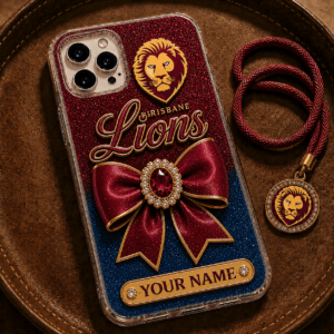 Auspiritmerch Brisbane Lions Phone Case Custom Name Gift For Fan