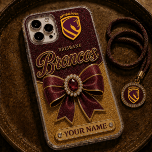 Auspiritmerch Brisbane Broncos Phone Case Custom Name Gift For Fan