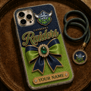 Auspiritmerch Canberra Raiders Phone Case Custom Name Gift For Fan