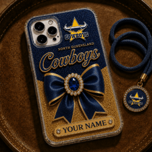 Auspiritmerch North Queensland Cowboys Phone Case Custom Name Gift For Fan