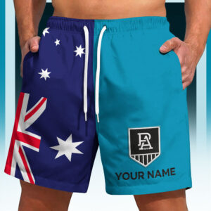 Auspiritmerch Port Adelaide x Australia Flag Short Pants Custom Name Gifts For Fans