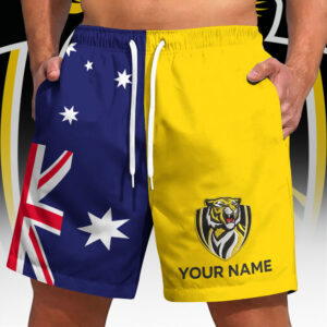Auspiritmerch Richmond Tigers x Australia Flag Short Pants Custom Name Gifts For Fans