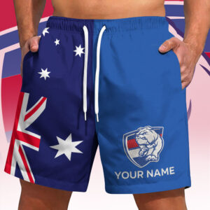 Auspiritmerch Western Bulldogs x Australia Flag Short Pants Custom Name Gifts For Fans