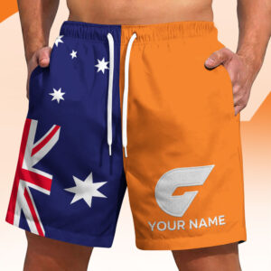 Auspiritmerch GWS Giants x Australia Flag Short Pants Custom Name Gifts For Fans
