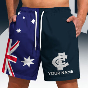 Auspiritmerch Carlton Blues x Australia Flag Short Pants Custom Name Gifts For Fans