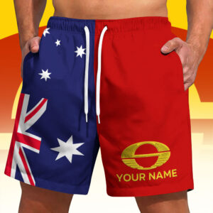 Auspiritmerch Gold Coast Suns x Australia Flag Short Pants Custom Name Gifts For Fans