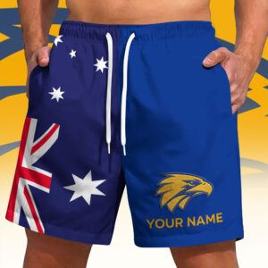 Auspiritmerch West Coast Eagles x Australia Flag Short Pants Custom Name Gifts For Fans