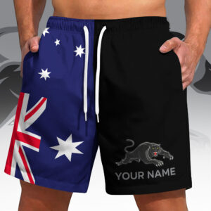 Auspiritmerch Penrith Panthers x Australia Flag Short Pants Custom Name Gifts For Fans