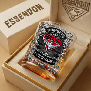 Auspiritmerch Essendon Whiskey Glass Custom Name Gift For Fans