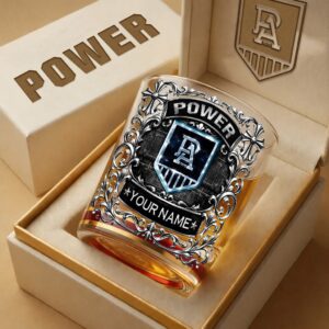 Auspiritmerch Port Adelaide Whiskey Glass Custom Name Gift For Fans