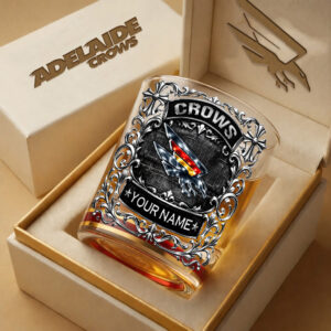 Auspiritmerch Adelaide Crows Whiskey Glass Custom Name Gift For Fans