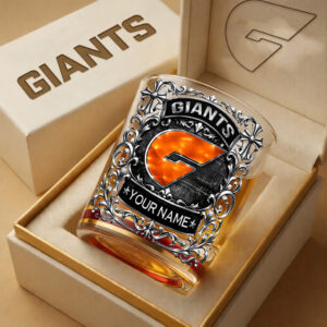 Auspiritmerch GWS Giants Whiskey Glass Custom Name Gift For Fans