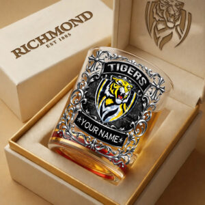 Auspiritmerch Richmond Tigers Whiskey Glass Custom Name Gift For Fans