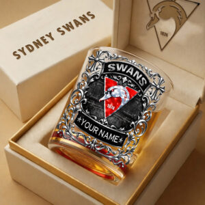 Auspiritmerch Sydney Swans Whiskey Glass Custom Name Gift For Fans