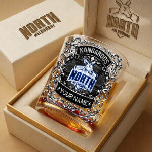 Auspiritmerch North Melbourne Whiskey Glass Custom Name Gift For Fans