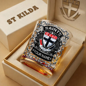 Auspiritmerch St Kilda Saints Whiskey Glass Custom Name Gift For Fans