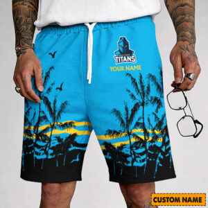 Auspiritmerch Gold Coast Titans Custom Name Summer Short Pants Gift For Fans
