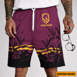 Auspiritmerch Brisbane Broncos Custom Name Summer Short Pants Gift For Fans