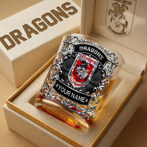 Auspiritmerch St. George Illawarra Dragons Whiskey Glass Custom Name Gift For Fans