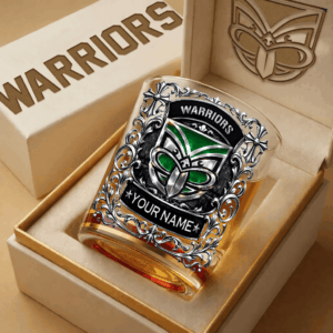 Auspiritmerch New Zealand Warriors Whiskey Glass Custom Name Gift For Fans