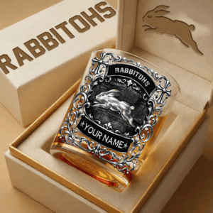 Auspiritmerch South Sydney Rabbitohs Whiskey Glass Custom Name Gift For Fans