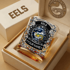 Auspiritmerch Parramatta Eels Whiskey Glass Custom Name Gift For Fans