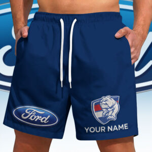 Auspiritmerch Western Bulldogs x Ford Short Pants Custom Name Gift For Fan