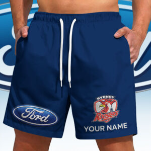 Auspiritmerch Sydney Roosters x Ford Short Pants Custom Name Gift For Fan