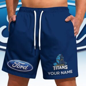 Auspiritmerch Gold Coast Titans x Ford Short Pants Custom Name Gift For Fan