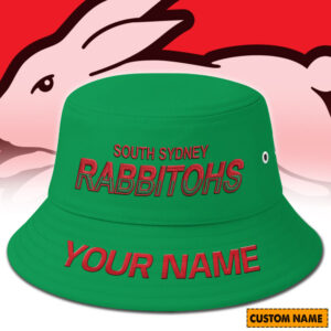 Auspiritmerch South Sydney Rabbitohs Bucket Hat Custom Name Vintage Daily Casual Fashion