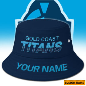 Auspiritmerch Gold Coast Titans Bucket Hat Custom Name Vintage Daily Casual Fashion