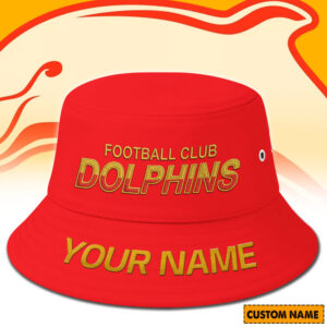 Auspiritmerch Redcliffe Dolphins Bucket Hat Custom Name Vintage Daily Casual Fashion