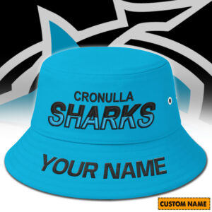 Auspiritmerch Cronulla-Sutherland Sharks Bucket Hat Custom Name Vintage Daily Casual Fashion