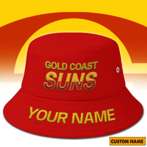 Auspiritmerch Gold Coast Suns Bucket Hat Custom Name Vintage Daily Casual Fashion