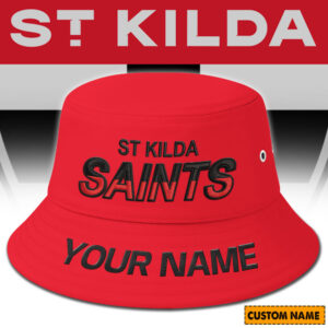 Auspiritmerch St Kilda Saints Bucket Hat Custom Name Vintage Daily Casual Fashion