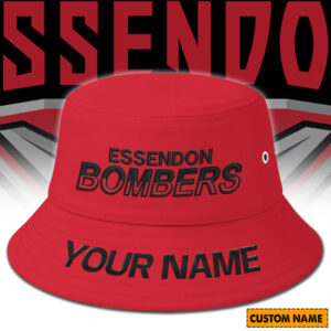 Auspiritmerch Essendon Bucket Hat Custom Name Vintage Daily Casual Fashion