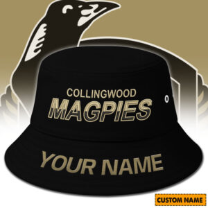 Auspiritmerch Collingwood Magpies Bucket Hat Custom Name Vintage Daily Casual Fashion