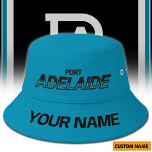 Auspiritmerch Port Adelaide Bucket Hat Custom Name Vintage Daily Casual Fashion