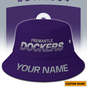 Auspiritmerch Fremantle Dockers Bucket Hat Custom Name Vintage Daily Casual Fashion