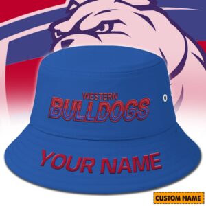 Auspiritmerch Western Bulldogs Bucket Hat Custom Name Vintage Daily Casual Fashion