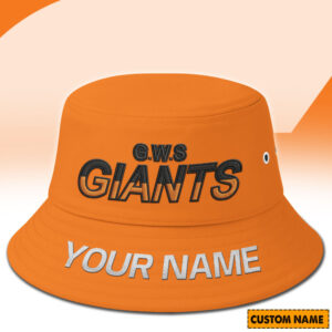 Auspiritmerch GWS Giants Bucket Hat Custom Name Vintage Daily Casual Fashion
