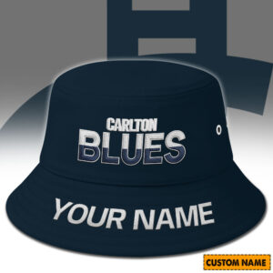 Auspiritmerch Carlton Blues Bucket Hat Custom Name Vintage Daily Casual Fashion