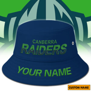 Auspiritmerch Canberra Raiders Bucket Hat Custom Name Vintage Daily Casual Fashion