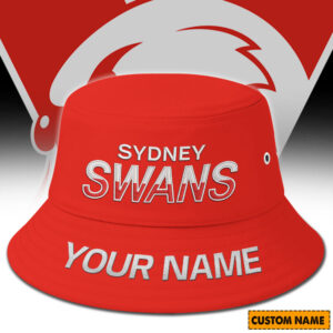 Auspiritmerch Sydney Swans Bucket Hat Custom Name Vintage Daily Casual Fashion