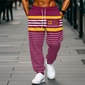Auspiritmerch Brisbane Broncos Casual Sweatpants Custom Name Gift For Fan
